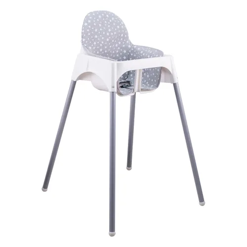 Vista 2 de JYOKO Cojín para silla alta para niños, compatible con IKEA Antilop, hecho de algodón, 100% cómodo (estrella blanca)