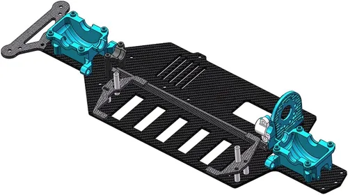 Vista 6 de Caja de cubierta inferior de carbono para Tamiya TT-02 TT-02RS TT-02FT Actualizaciones de chasis