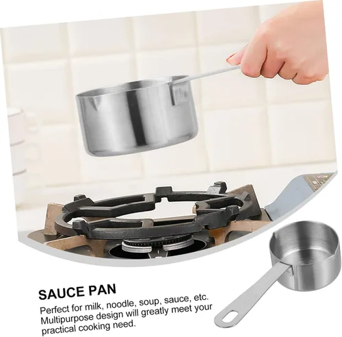 Vista 3 de Cuchara medidora de acero inoxidable para salsas, herramienta para cocinar y hornear, 1 ud