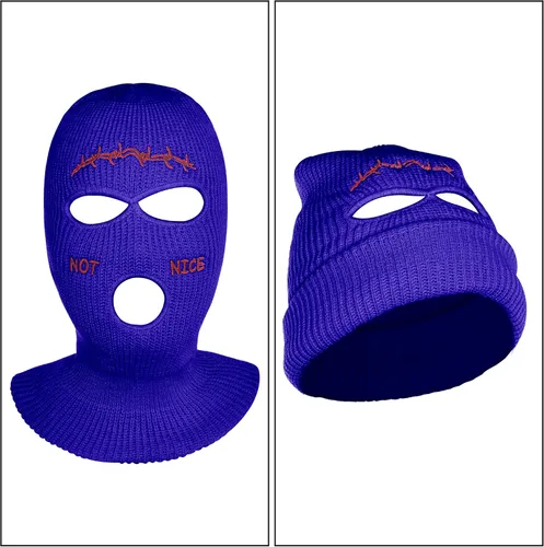 Vista 3 de choyaxo 3 Hole Ski Mask Full Face Cover Knitted Balaclava for Men Women Winter Outdoor Sports