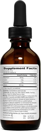 Vista 2 de Gotas de litio líquido iónico Magnesio, sodio, potasio, litio Salud del cerebro Gotas de minerales traza 2.0 fl oz (2 onzas líquidas)