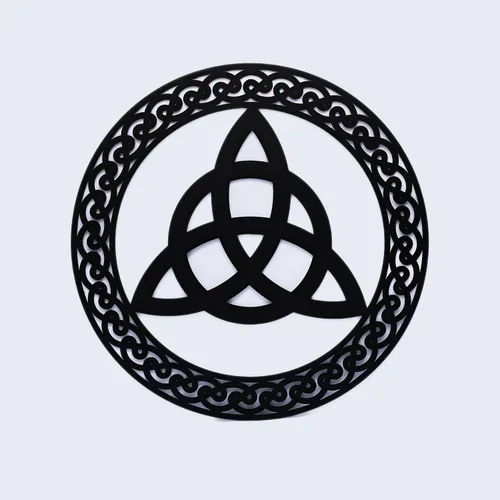 Vista 3 de Exclusively Irish Trinity Knot - Colgante de pared de forma redonda (latón antiguo)