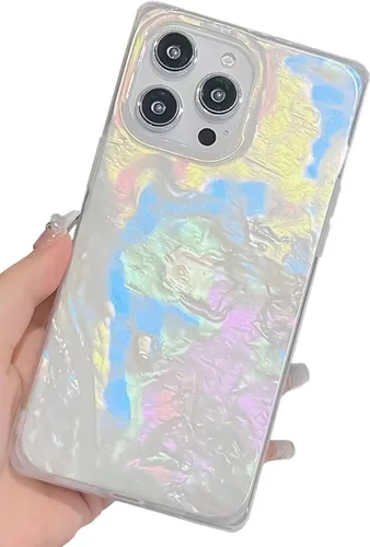 Vista 42 de Elegante Funda con Concha de Madre Perla para Niña Compatible con iPhone 14 de 6.1 Pulgadas, Funda Rectángulo con Borde, Elegante y delgada