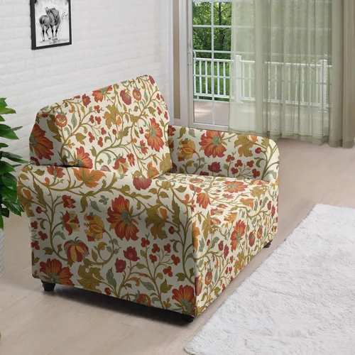 Vista 2 de Horeset Fundas elásticas para sofá con diseño de flores otoñales, lavables para sofá de 2 cojines, funda protectora para mascotas y perros
