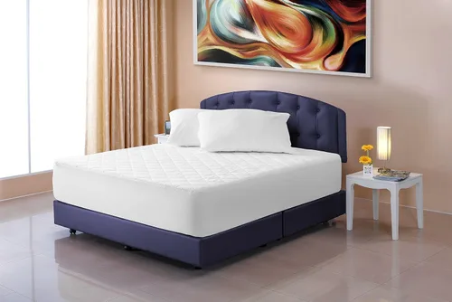 Vista 3 de Protector de colchón acolchado de 38 x 75 pulgadas, funda protectora de cama ajustable de algodón, bolsillo profundo de 18 pulgadas, impermeable