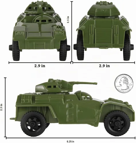 Vista 2 de TimMee Recon Patrol Carros Blindados - Vehículos de Exploración de Ejército de Plástico Verde OD