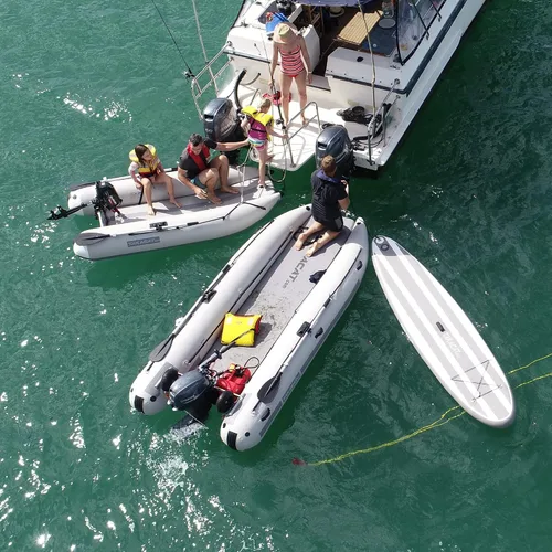 Vista 3 de 340LX - Bote inflable para 5 personas, diseño de arco abierto ultraportátil, 11.2 ft, color gris
