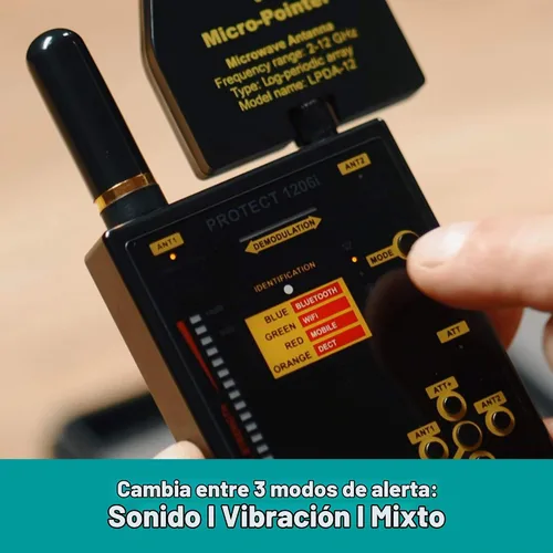 Vista 5 de DiscoverIt DefCon DD1206 Detector Cazador Barredor Profesional de Radiofrecuencia Digital RF Bluetooth, GSM (Celular), WiFi