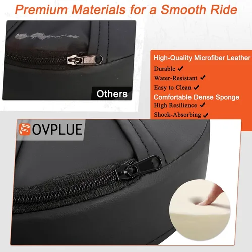 Vista 5 de FOVPLUE Respaldo Ajustable para Pasajero, Almohadilla Desmontable para Respaldo del Conductor Enchufable con Kit de Montaje para Harley Touring