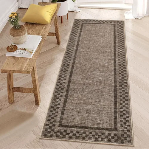 Vista 54 de GarveeHome Alfombra lavable de 5 x 7 pies para sala de estar, alfombra Beige festoneado