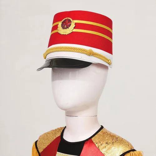 Vista 5 de Alvivi Sombrero Majorette para niños, sombrero de soldado de juguete, sombrero de banda de tambor, sombreros de batería para niño y niña, sombrero