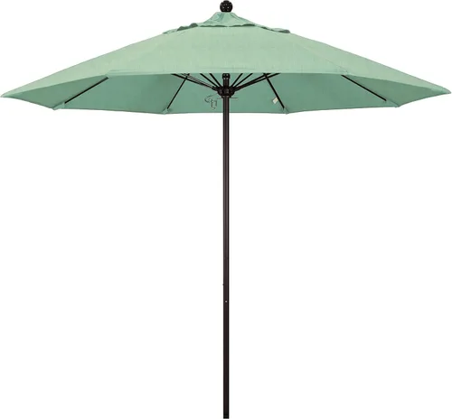 Vista 7 de California Umbrella ALTO908117-5410 Venture Series - Sombrilla comercial para patio, 9 pies redonda, color azul aire Sunbrella