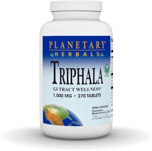 Vista 6 de Planetary Herbals Triphala Limpiador Interno 1000mg para el bienestar del tracto gastrointestinal - 180 Tabletas Apoyo para el bienestar