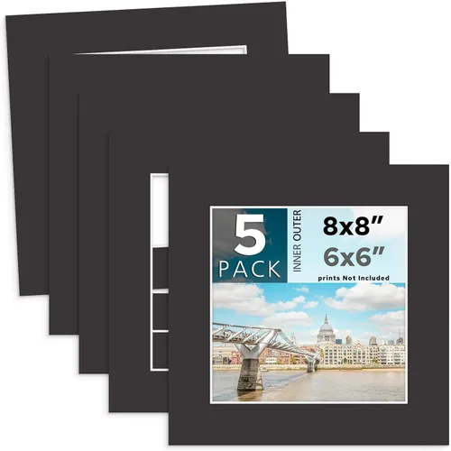 Vista 62 de MBC MAT BOARD CENTER, Paquete de 10 marcos de cartón para fotos negros de 4x6 pulgadas para 3x5 pulgadas, corte biselado, sin ácido, grosor de 4