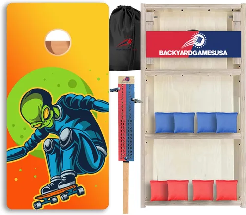 Vista 14 de CornholeGamesUSA Pro - Juego de tablas de Cornhole Fabricado en Estados Unidos Abedul báltico 3/4 Sin rebote Patas triples gruesas Dos