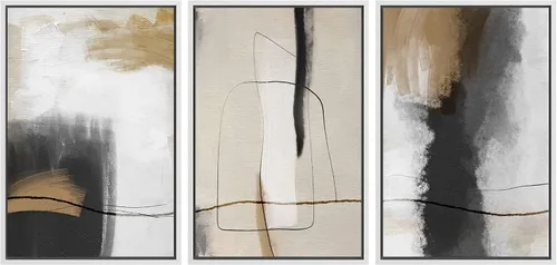 Vista 80 de SIGNWIN Lienzo enmarcado para pared, juego de arte abstracto de serenidad costera, ilustraciones abstractas junto al mar, arte moderno, decorativo
