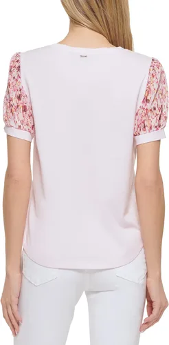 Vista 4 de DKNY Camiseta de punto para mujer, manga abombada, para uso diario