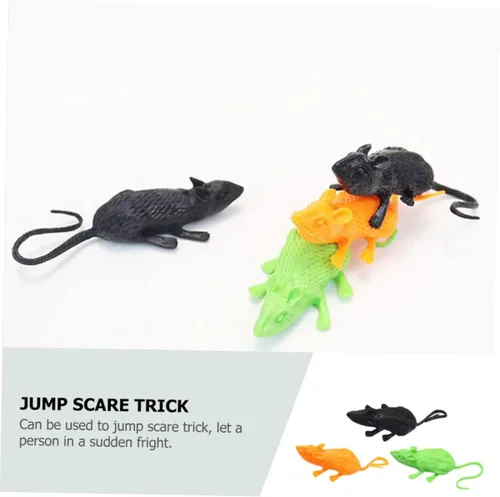 Vista 6 de 18pcs Simulation Mouse Figurine Skeleton Animals Halloween Decor Fake Poop Halloween Gnome Rats Decorations Prank Mouse Realistic Rats Soft Rubber