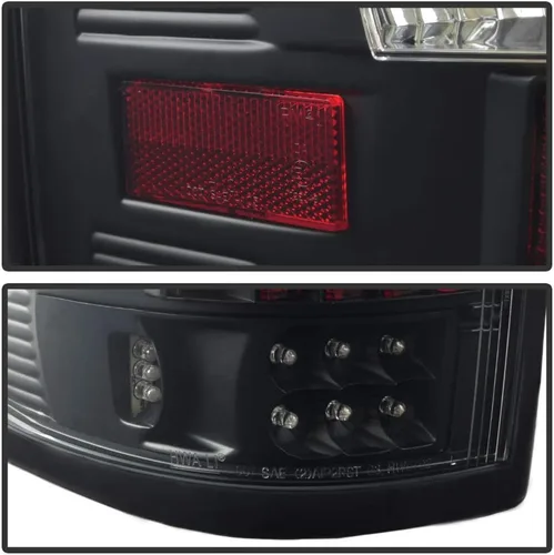 Vista 5 de AKKON - Para Ford F150 F-150 Camioneta Pickup Styleside Modelo 2004-2008, Faros Traseros LED Negros, Lámparas de Reemplazo de Freno