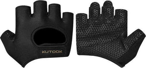 Vista 12 de KUTOOK Guantes de levantamiento de pesas para mujeres, guantes de entrenamiento de gimnasio con protección de palma y agarre adicional, guantes