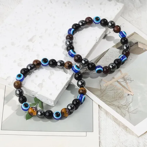 Vista 16 de Triple Protection Bracelet, CARPDIM Evil Eye bracelet and Black Obsidian evil eye Beads Bracelet for Men Women Healing Bracelets Bring Good Luck
