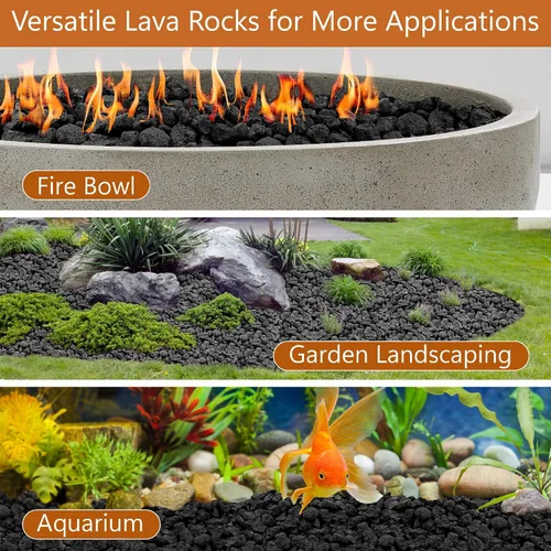 Vista 7 de NUPICK Rocas de lava negra de 3 libras para hoguera, roca volcánica de 1/2 a 2 pulgadas para chimenea interior y exterior, piedra de lava para Negro