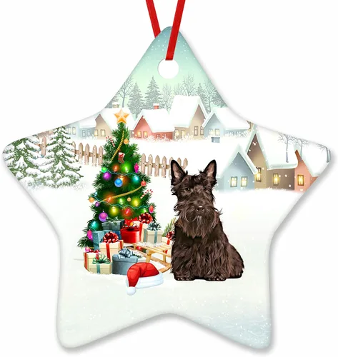 Vista 51 de Prezzy Airedale Terrier - Adorno para decoración de árbol de Navidad, regalos lindos para amantes de los perros, para familiares y amigos, nuevo