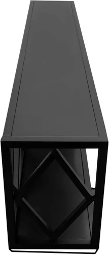 Vista 4 de Estante pesado para vino montado en la pared, soporte de doble capa para copas de vino de 59.06 pulgadas, estante colgante de metal industrial