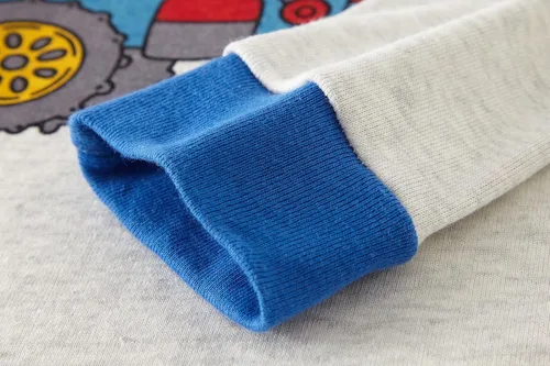Vista 5 de Pijama de dos piezas para niños pequeños con dinosaurio que brilla en la oscuridad, 100 % de algodón ropa de tiburón para dormir tamaño 2-10T