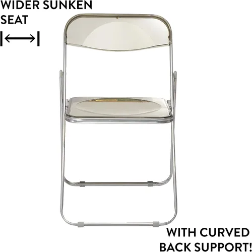 Vista 4 de Urban Lifestyle Silla plegable moderna de acrílico transparente con marco cromado, negro