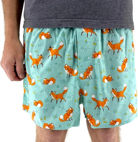 Vista 14 de ROCK ATOLL Calzoncillos tipo bóxer de algodón con estampado novedoso y brillante para hombre Estampado Afrutado Negro