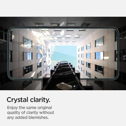 Vista 5 de Spigen Protector de pantalla de vidrio templado [Glas.tR EZ Fit] diseñado para Galaxy S22 [compatible con fundas], paquete de 2 9H Hardness