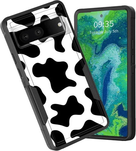 Vista 56 de Funda para Pixel 6A, funda híbrida de doble capa resistente a prueba de golpes de policarbonato duro de silicona suave TPU para Google Pixel 6A
