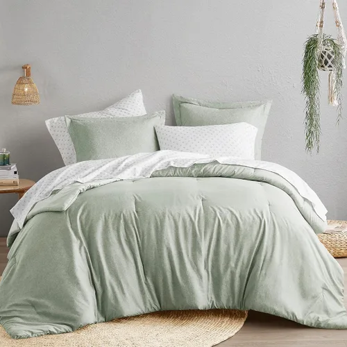 Vista 9 de Comfort Spaces Camden - Juego de edredón para todas las estaciones, tamaño individual/individual XL, 2 piezas, color gris
