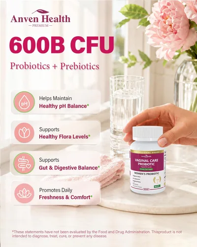 Vista 5 de Probióticos vaginales para mujeres, equilibrio de pH y apoyo de olores saludables con lactobacillus, prebióticos y arándanos, 60 mil millones