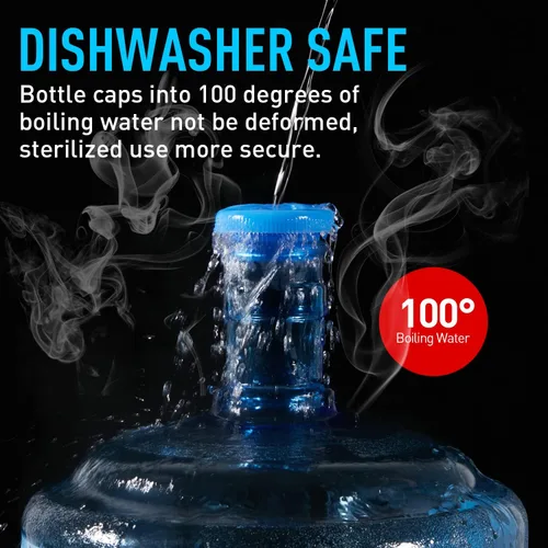 Vista 4 de Tapa reutilizable para jarra de agua de 3 y 5 galones, tapas de botellas de agua para botellas de 2.165 in, tapas de silicona antiderrames