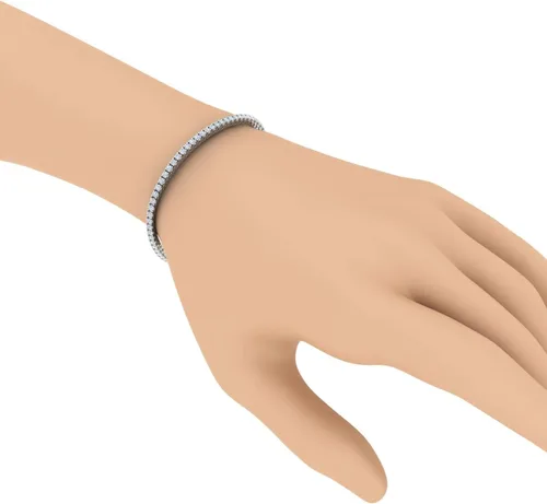 Vista 3 de Pulsera de tenis de 1,40 quilates a 1 12 quilates en oro de 10 quilates o platino 950 (16,5 a 7.7in)