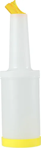 Vista 30 de Restaurantware Botella de plástico de 0.5 cuartos de galón de almacenamiento - con boquilla azul y tapa - Botella de almacenamiento de barra