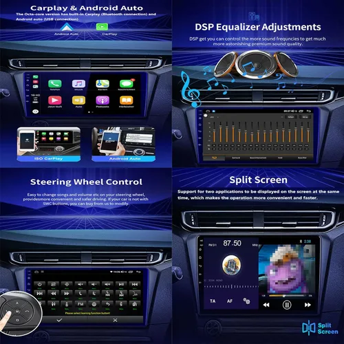 Vista 5 de Estéreo de coche doble DIN de 9 pulgadas con pantalla táctil de audio para SsangYong Korando 3 Actyon 2 2010-2013 con cámara