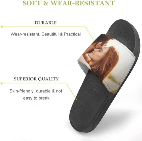 Vista 4 de Generic Pantuflas personalizadas con foto y texto, sandalias cómodas para baño, ducha, sandalias informales, sandalias personalizadas para hombres