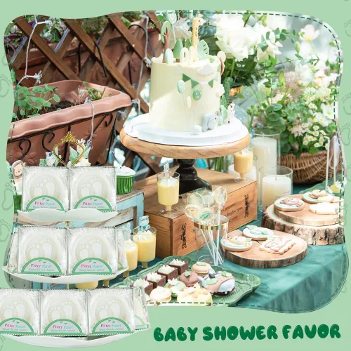 Vista 5 de AIXIANG Kit de 24 regalos para baby shower, jabón perfumado hecho a mano para pies de bebé