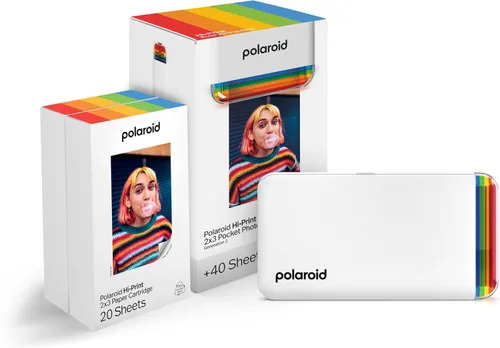 Vista 14 de Paquete de Polaroid Hi-Print + Papel - Impresora de bolsillo de foto 2x3 de segunda generación con Bluetooth conectada Dye-Sub - Impresora negra +