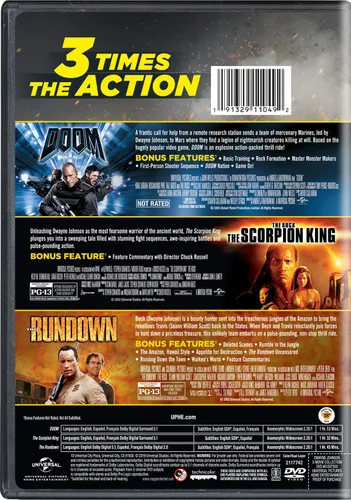Vista 2 de Dwayne Johnson 3-Movie Collection (Doom The Scorpion King The Rundown) DVD