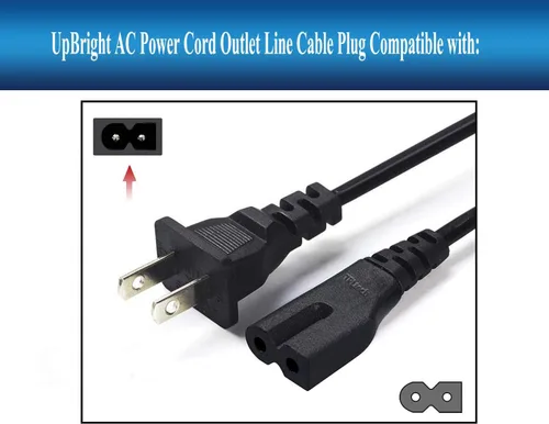 Vista 2 de UpBright Cable de alimentación de 2 clavijas de CA en el cable de alimentación compatible con Viking 1700 Peak Amp Portable Jump Starter 57044 57084