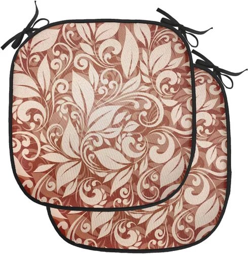 Vista 130 de Lunarable Floral Chair Cushion Pad, Flower Petal with Oriental Detail Culture Design, Seat Padding for Kitchen & Patio with Anti-Slip Backing