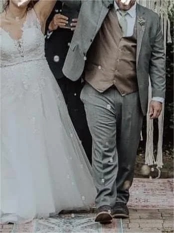 Vista 5 de Alizeal Chaleco clásico de color sólido para hombre, chaleco de esmoquin de ajuste regular para boda