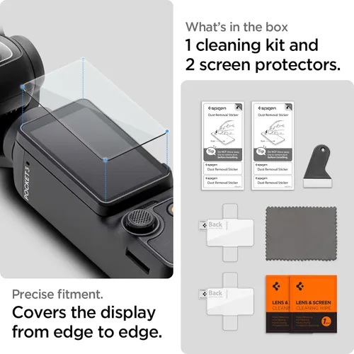 Vista 7 de Spigen Protector de pantalla de vidrio templado [GlasTR Slim] diseñado para DJI Osmo Pocket 3/DJI Osmo Pocket 4 [2 unidades] – Protector de pantalla