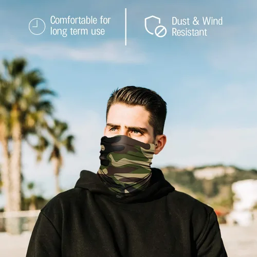 Vista 4 de Máscara facial cuello polaina bandana protección contra viento sol polvo