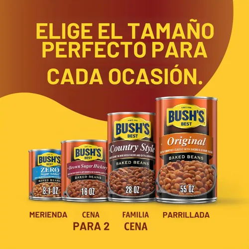 Vista 8 de Bush's Best Frijoles horneados sin azúcar, 15.8 onzas, (paquete de 12)