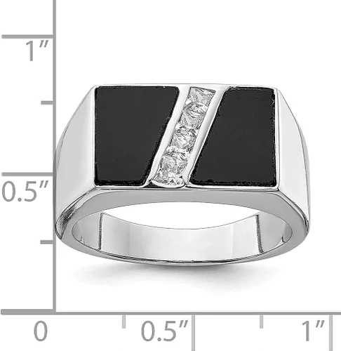 Vista 3 de ICE CARATS Anillo de plata de ley 925 para hombre, circonita cúbica, circonita cúbica, piedras preciosas para hombre, joyería fina para papá